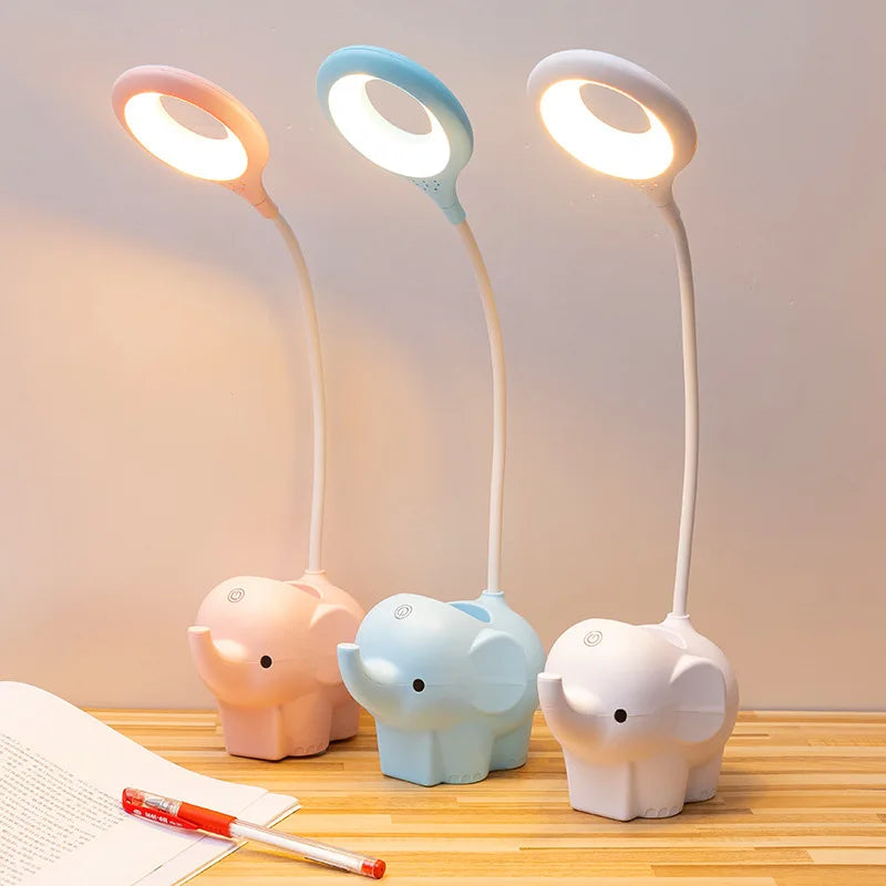 Optimize product title: Multifunctional Creative Elephant LED Table Lamp with Charging Capability and Adjustable Three-Color Temperature