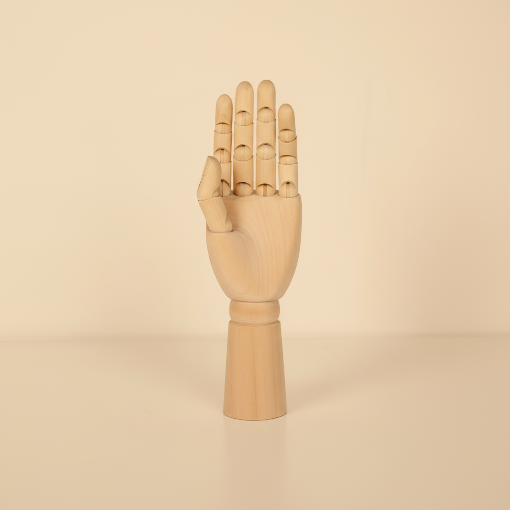 Articulated Wooden Hand Sculpture