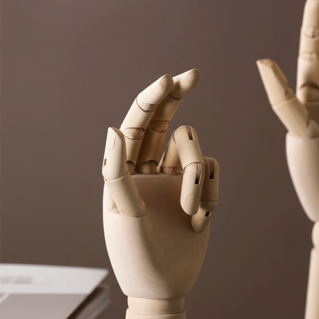 Articulated Wooden Hand Sculpture