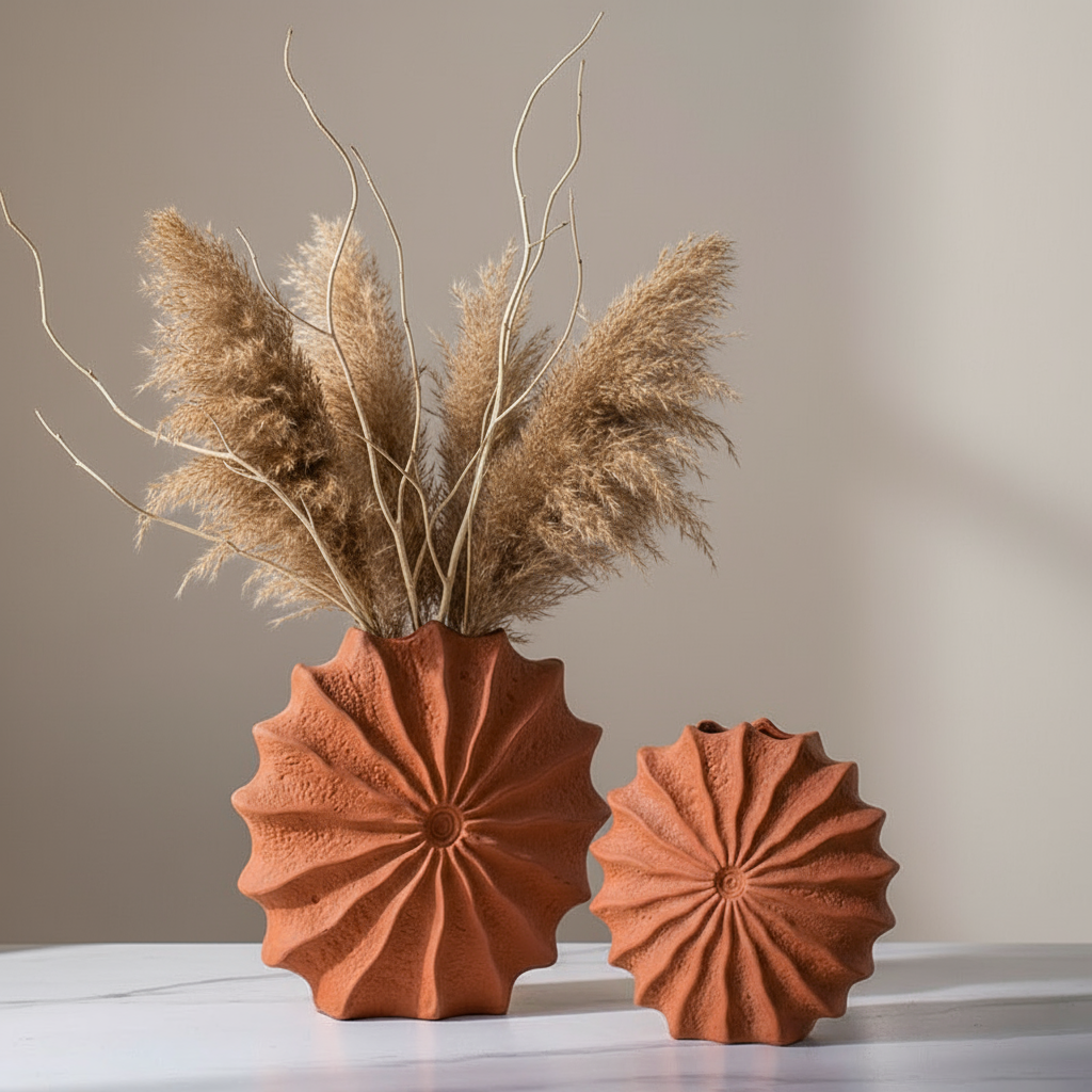 Elegant vase composition without draping