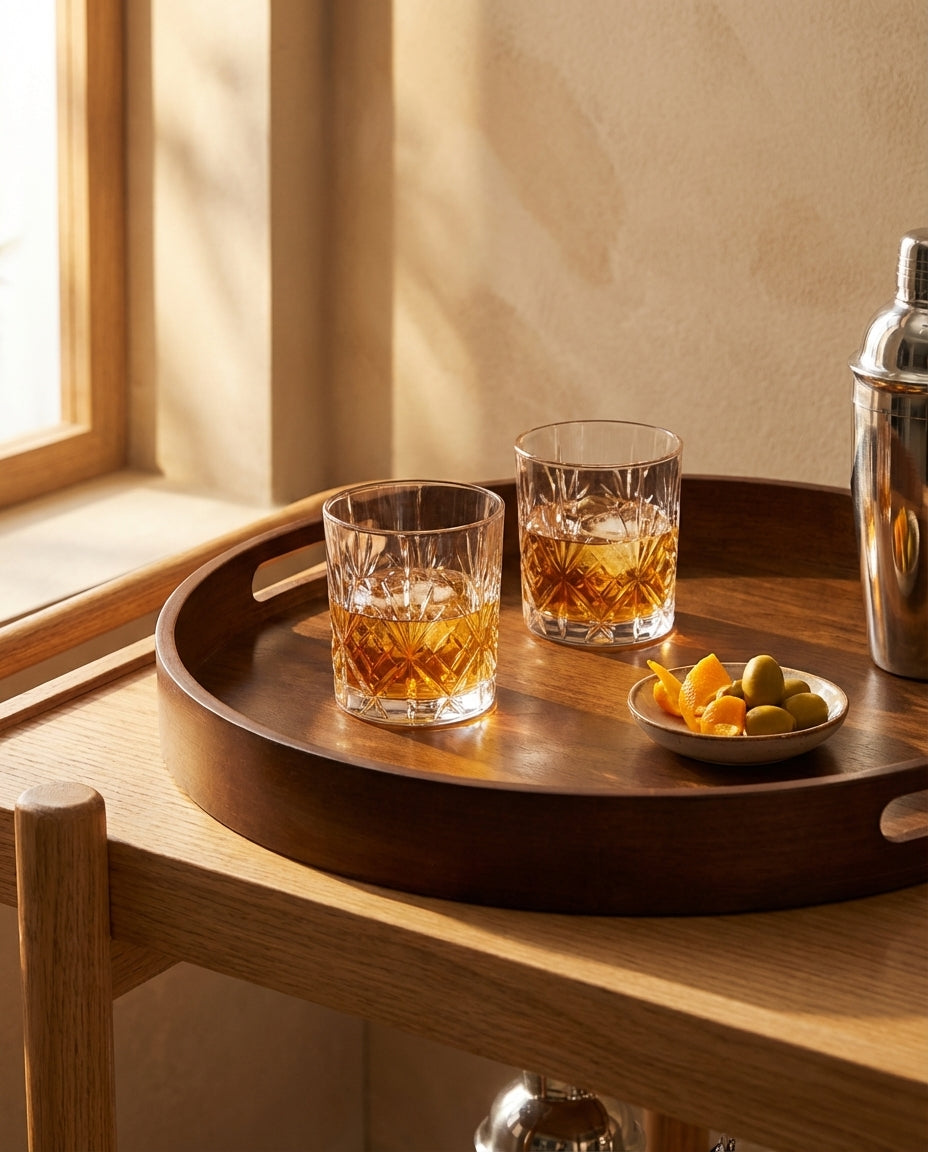 Natural Bamboo Serving Tray with Handles