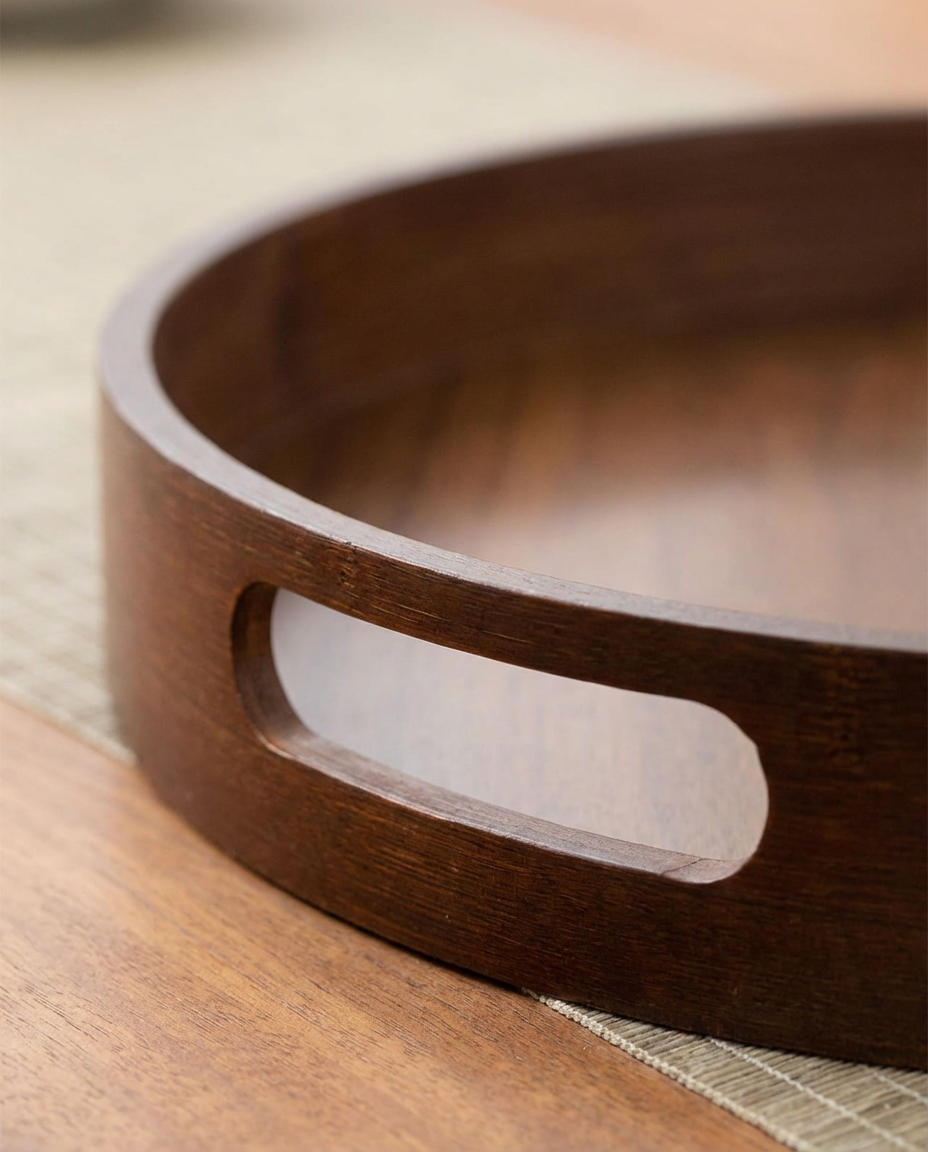 Natural Bamboo Serving Tray with Handles