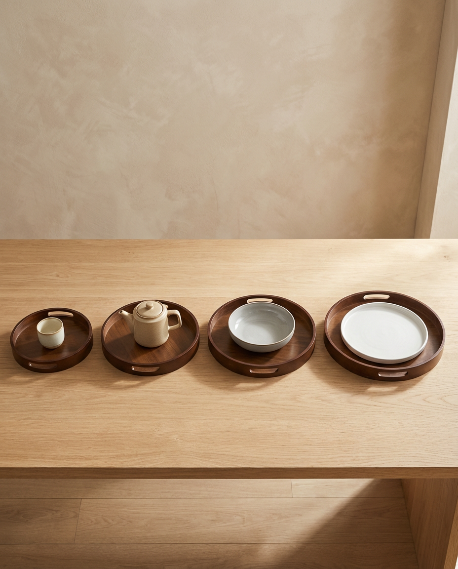 Natural Bamboo Serving Tray with Handles