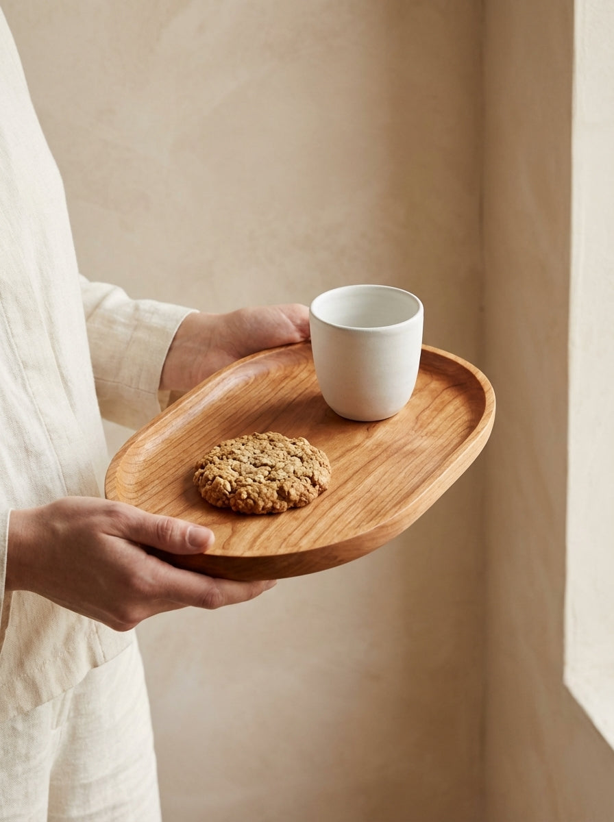 Solid Wood Oval Serving Tray