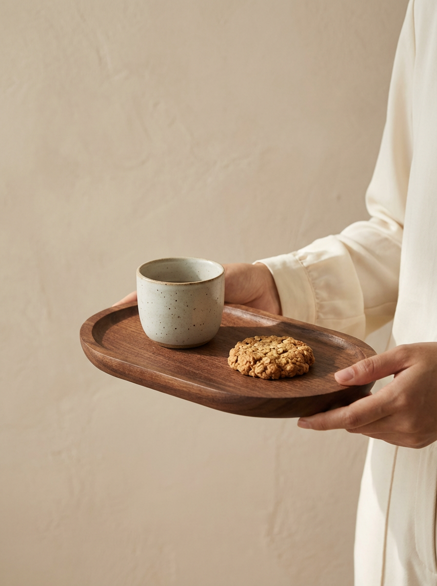 Solid Wood Oval Serving Tray