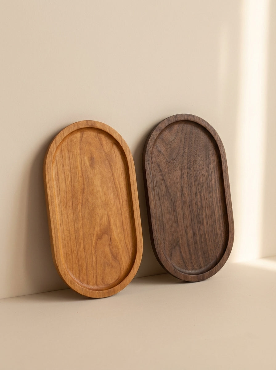 Solid Wood Oval Serving Tray