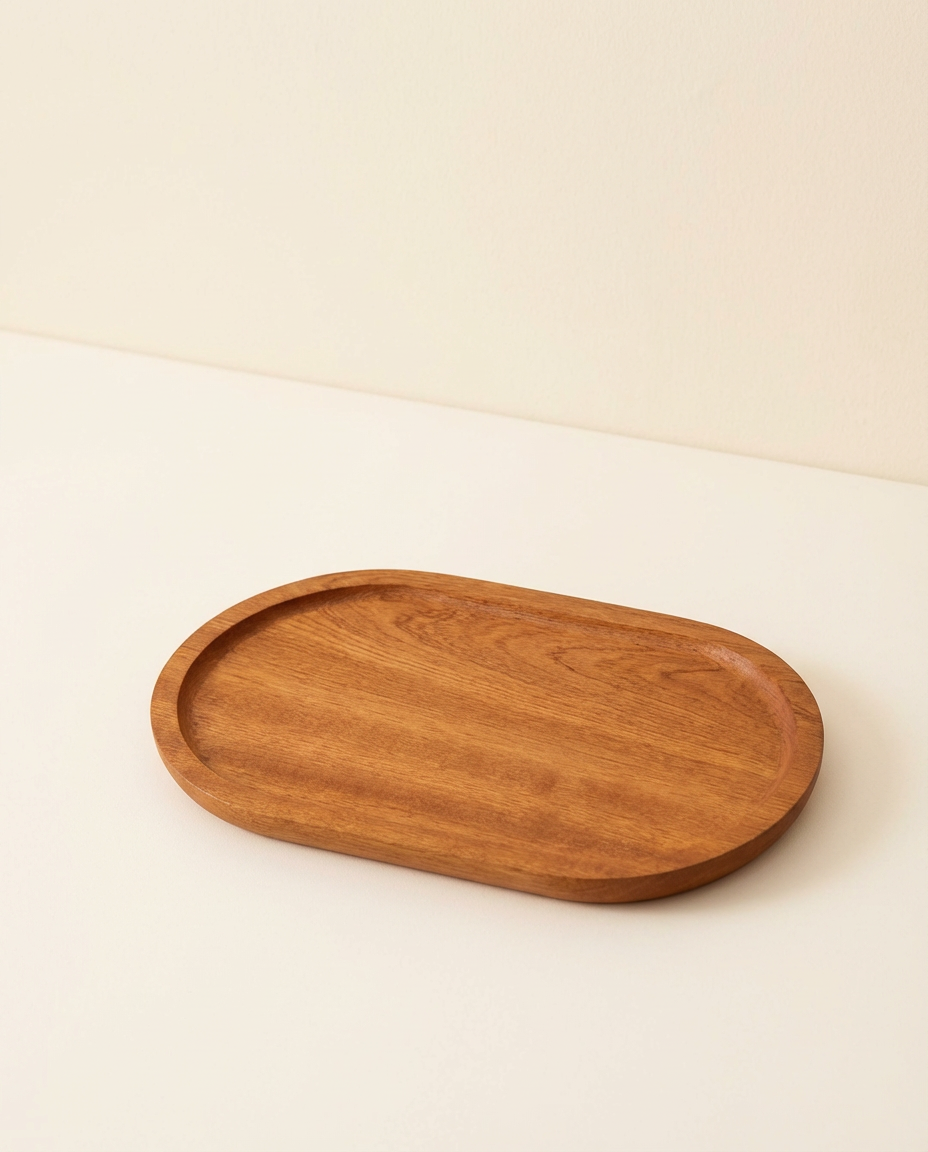 Solid Wood Oval Serving Tray
