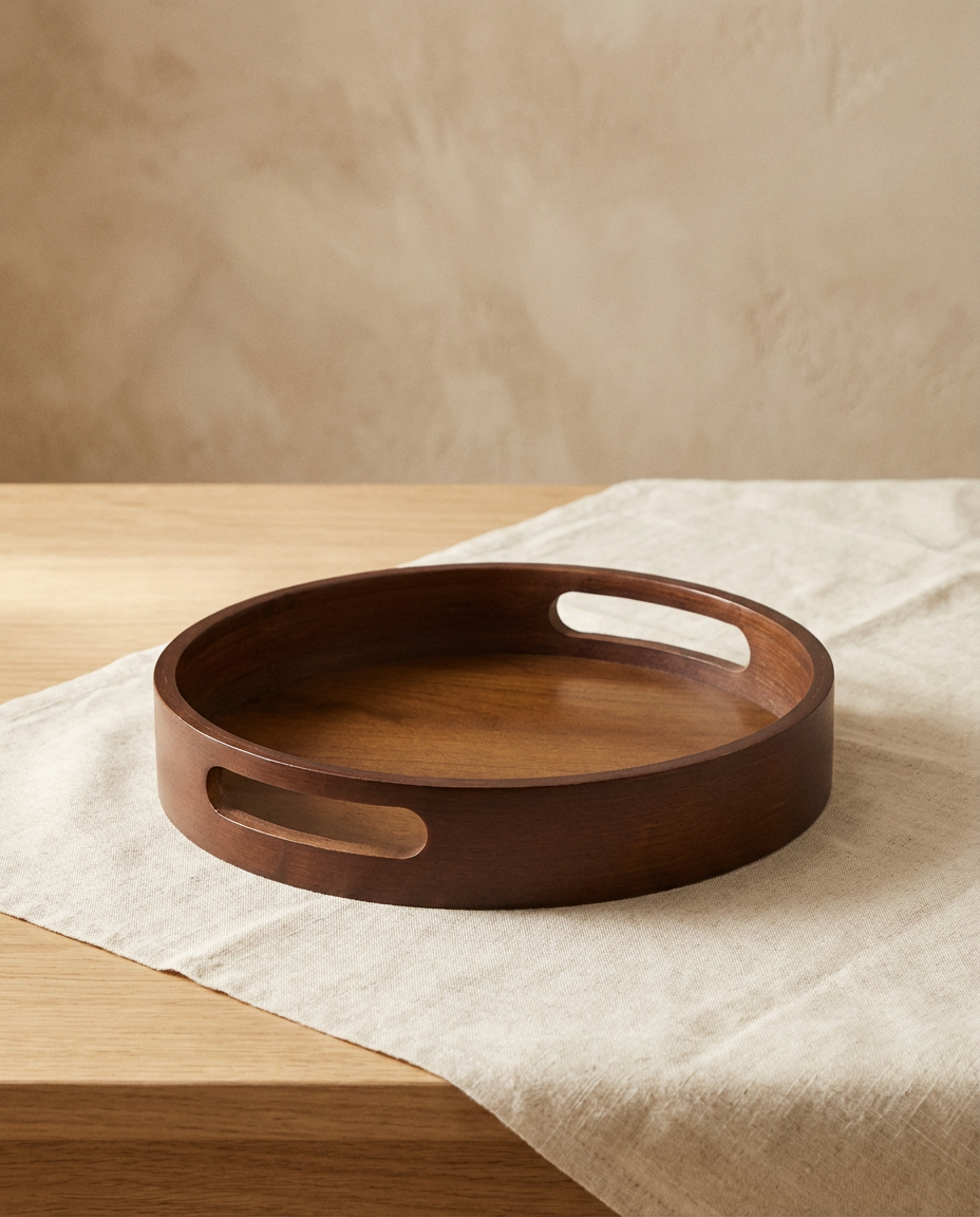 Natural Bamboo Serving Tray with Handles