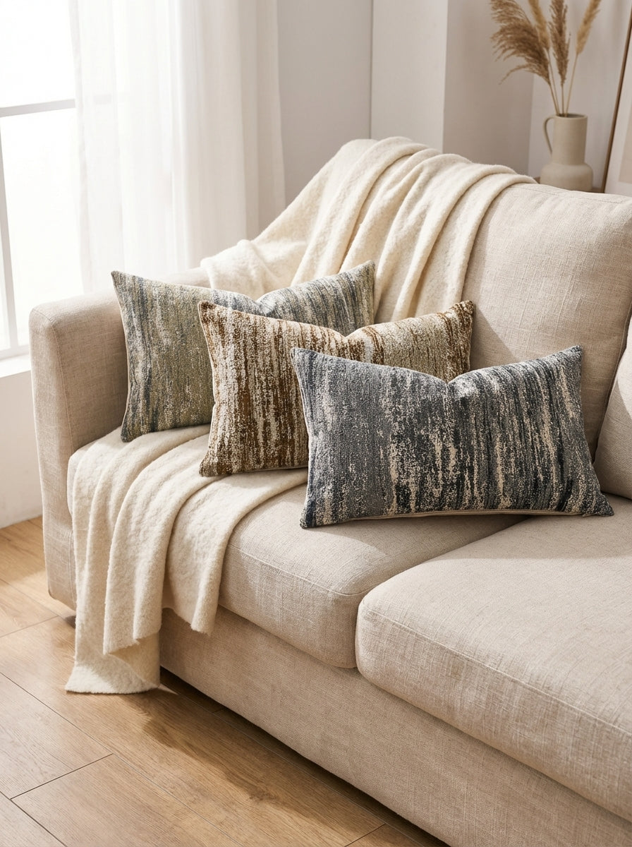 Textured Woven Throw Pillow Cover