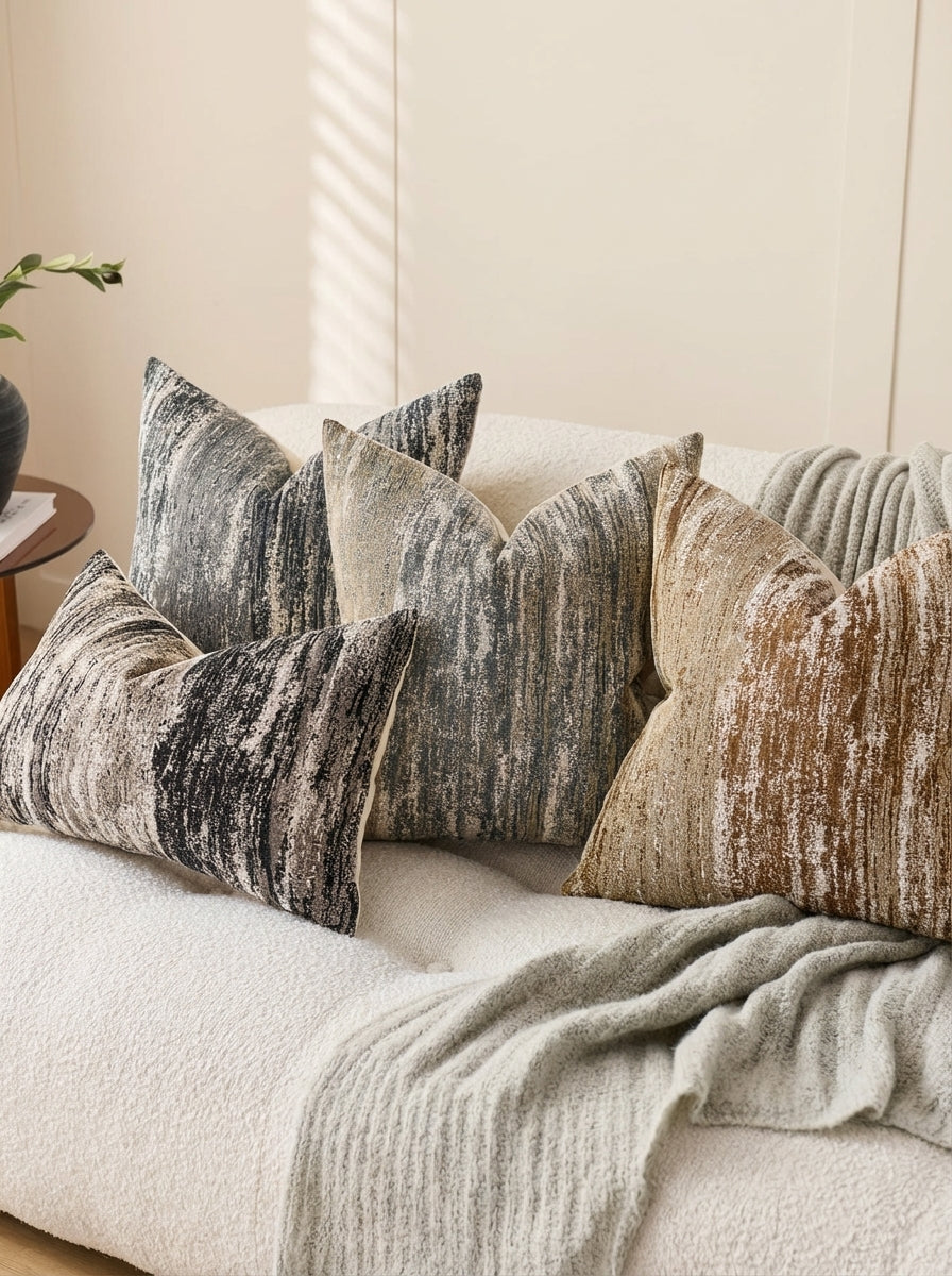 Textured Woven Throw Pillow Cover