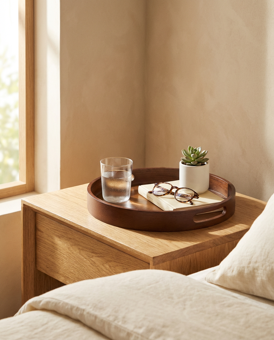 Natural Bamboo Serving Tray with Handles