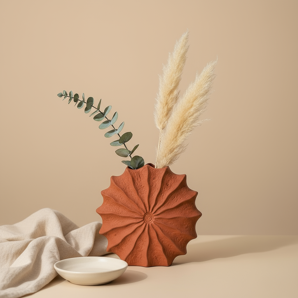 Upscaled gallery-style home décor scene