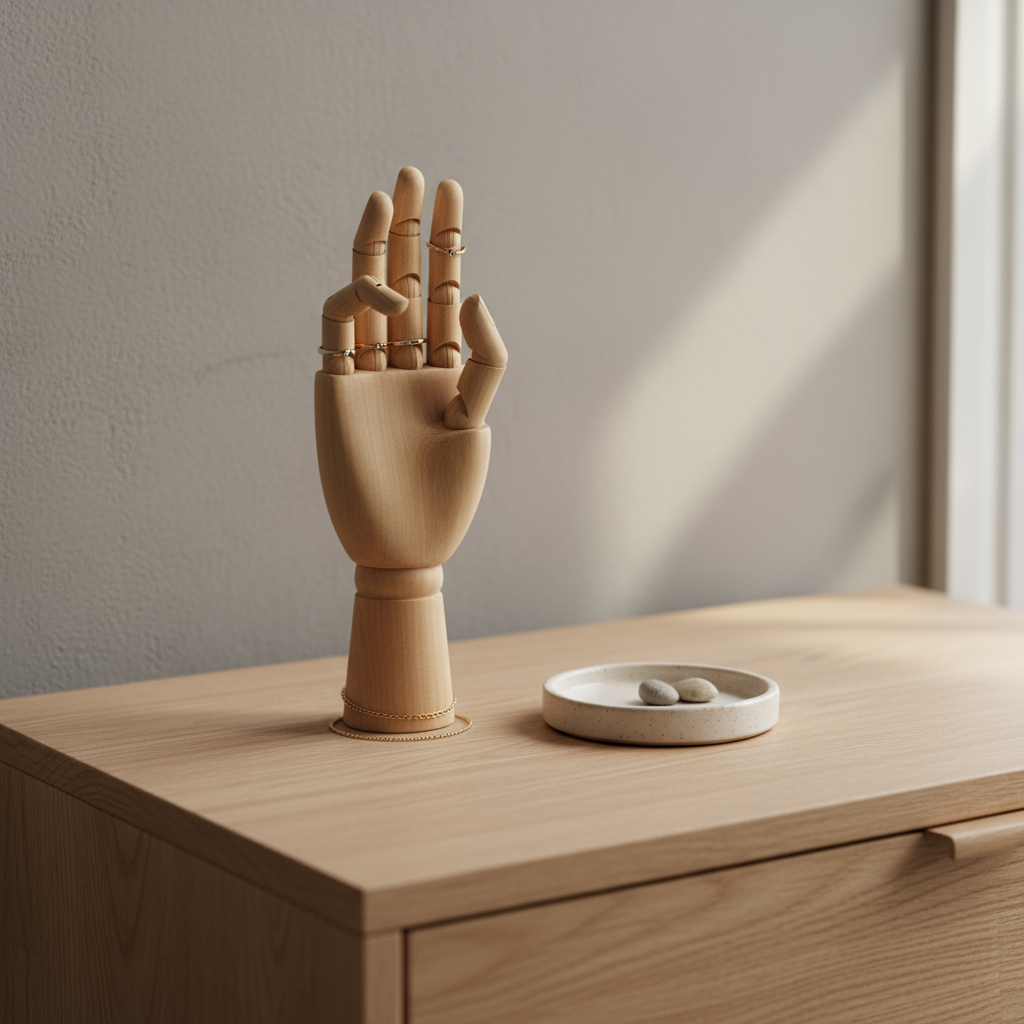 Wooden hand jewelry display